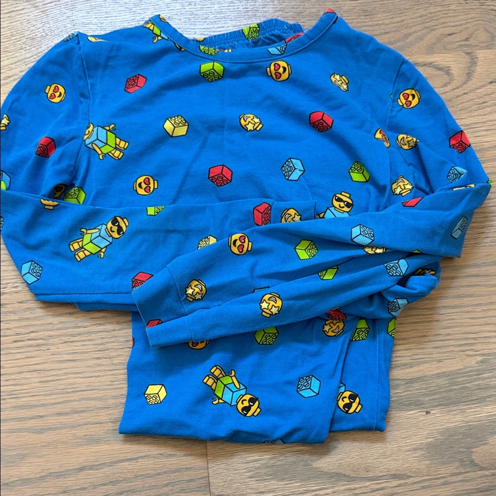 Kids Emoji Print Blue Pajama Set